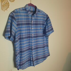 Ralph Lauren Blue and White Checkered Shirt